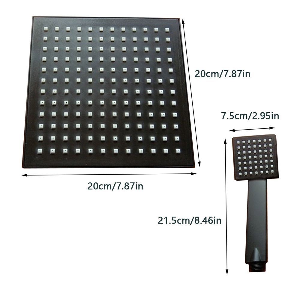 Bathtub Faucet Set,Shower System,Rain Shower Kit Square Single Handle in Wall Waterfall Shower Head Kit for Bathroom Home Black