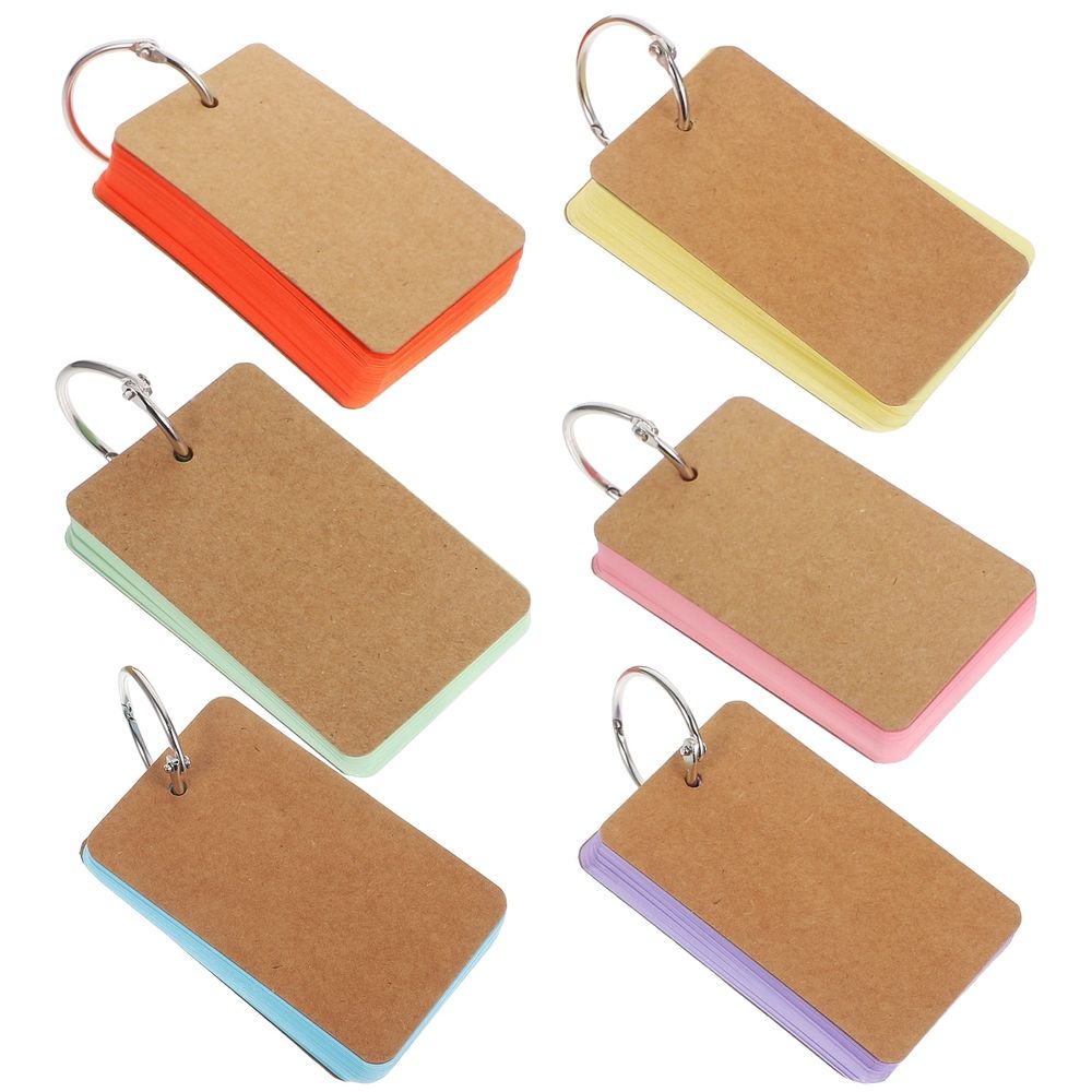 6-Pack Blank Flashcards for Back to School, Notes, Messages, Travel, Study and Memo Card Use