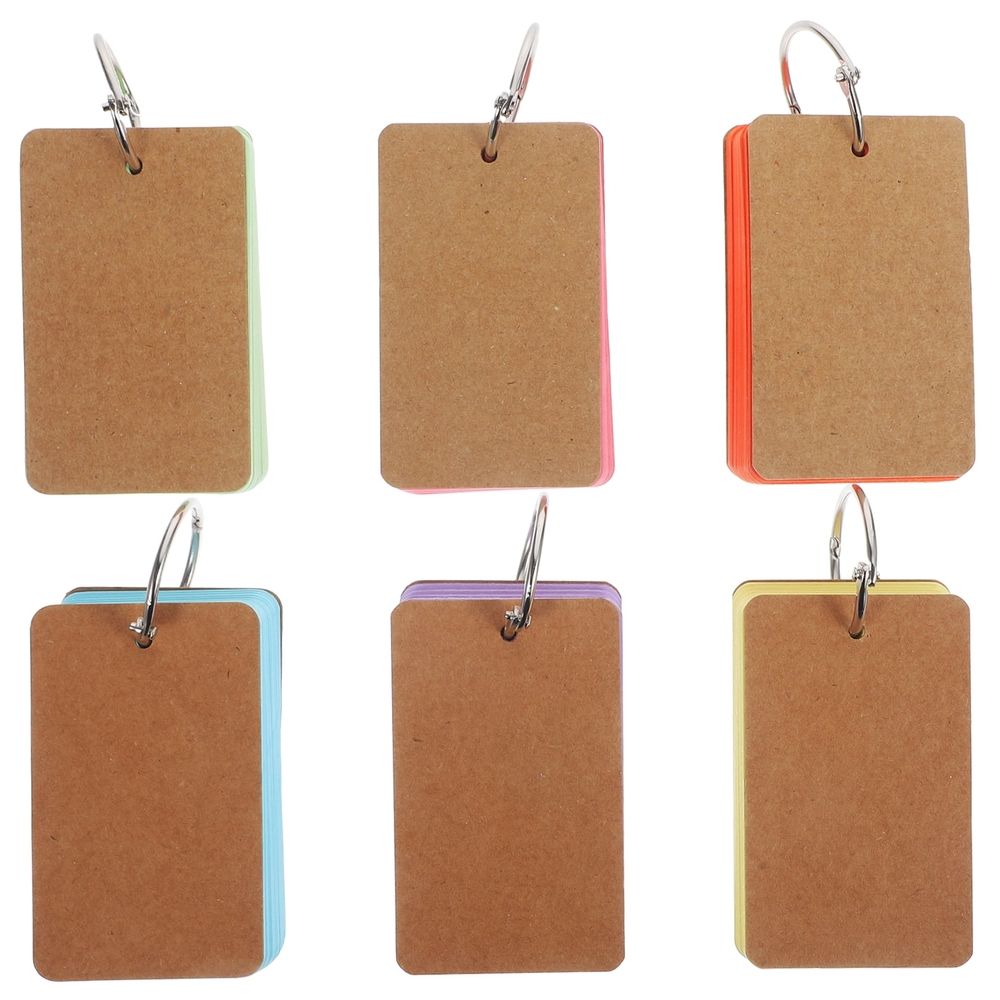6-Pack Blank Flashcards for Back to School, Notes, Messages, Travel, Study and Memo Card Use