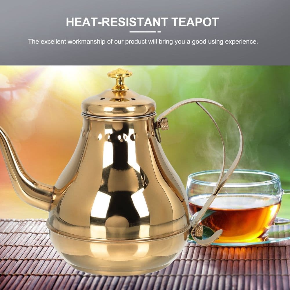 Stainless Steel Tea Kettle with Infuser 1.2L Gold