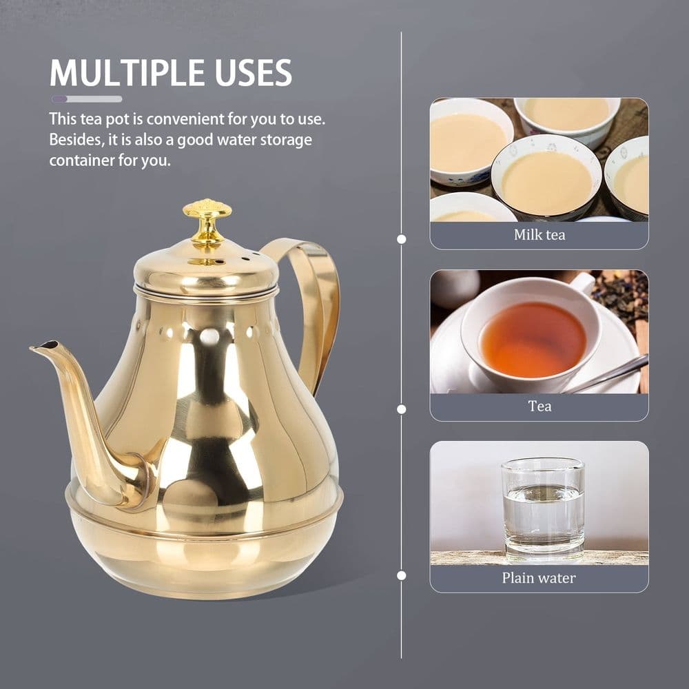 Stainless Steel Tea Kettle with Infuser 1.2L Gold