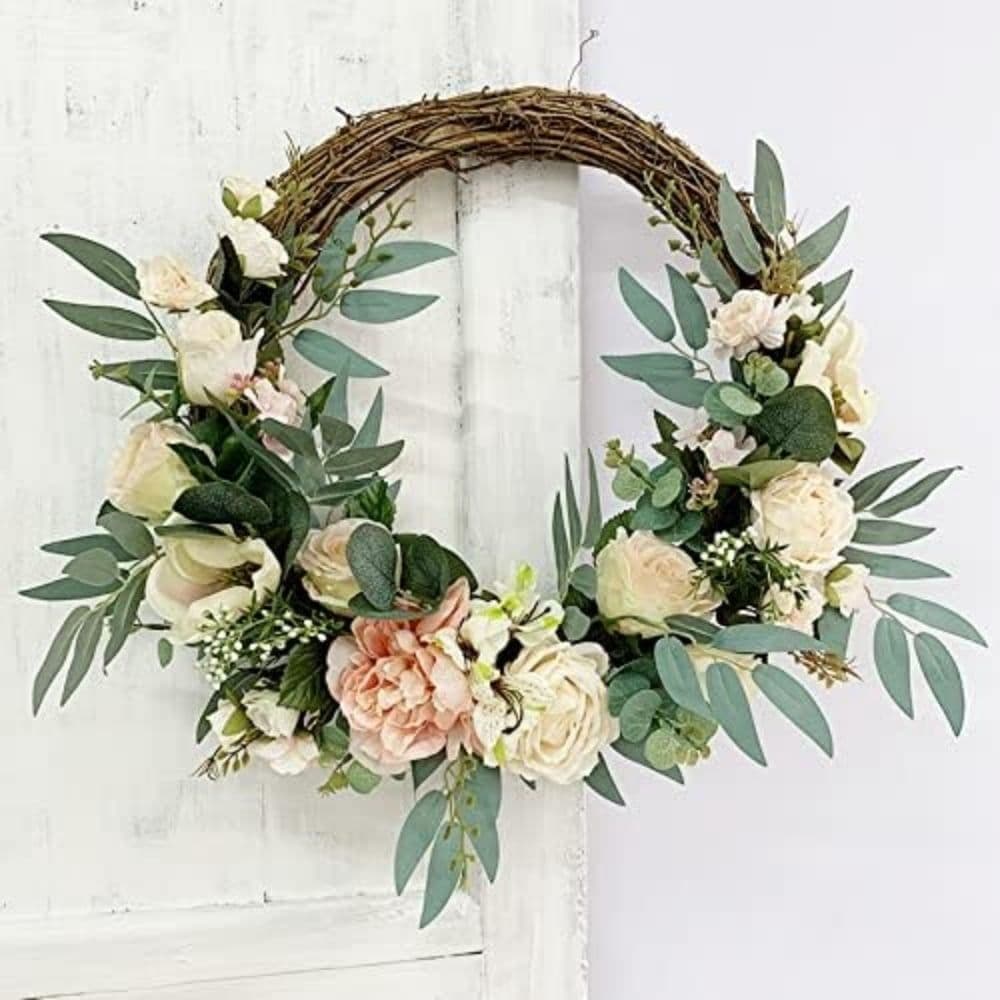 16 Pcs Small Natural Rattan Grapevine Circle Wreath Forms Branch Decorative Twig for Front Door Wreaths DIY Craft, Garland Decorations, Decor, 4 inch