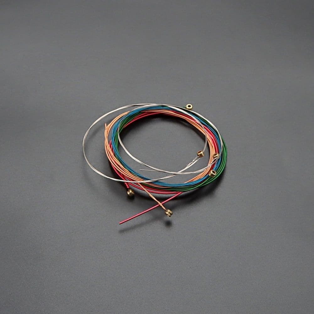 6 Piece Acoustic Guitar Accessory Set Steel Strings Clear Components Assorted Color