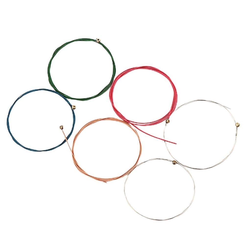 6 Piece Acoustic Guitar Accessory Set Steel Strings Clear Components Assorted Color