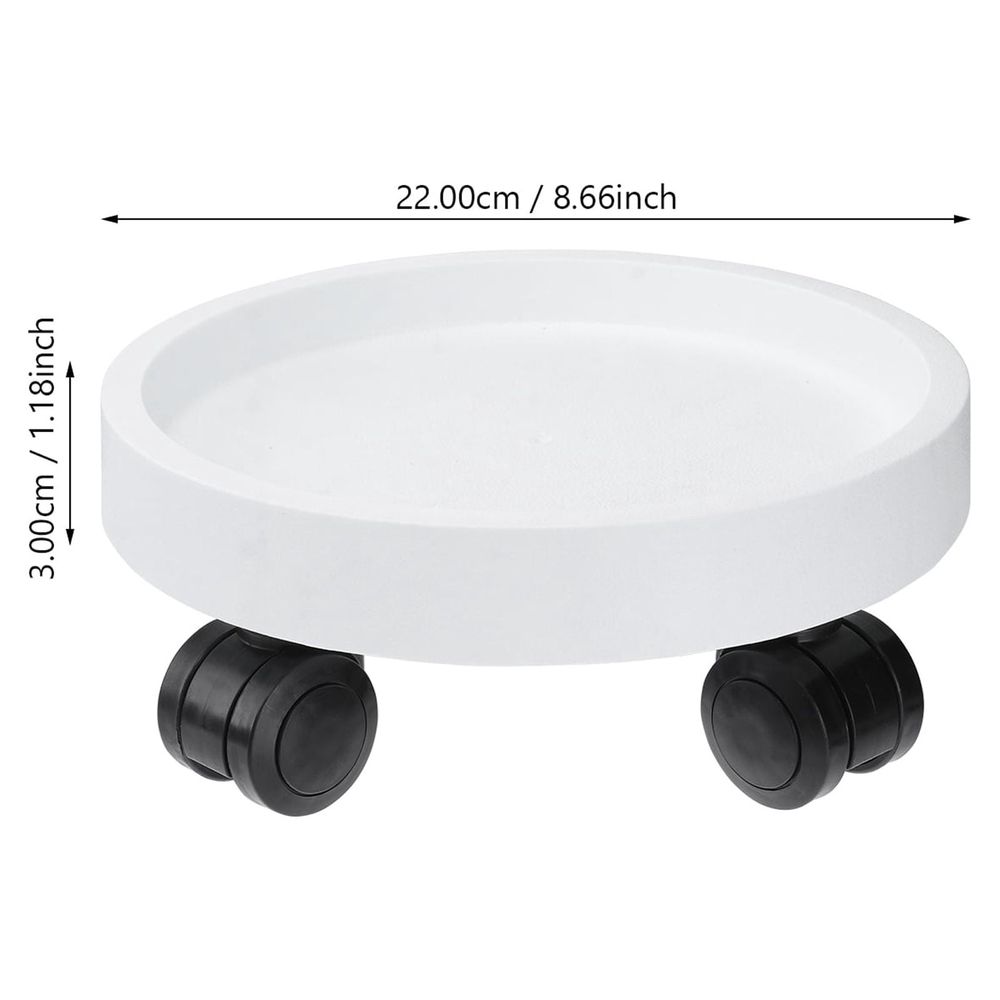 1Pc White Plant Pot Tray Flowerpot Base Plate with Thick Resin Material for Indoor Gardening
