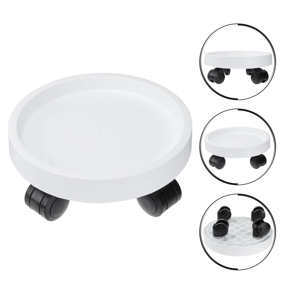 1Pc White Plant Pot Tray Flowerpot Base Plate with Thick Resin Material for Indoor Gardening