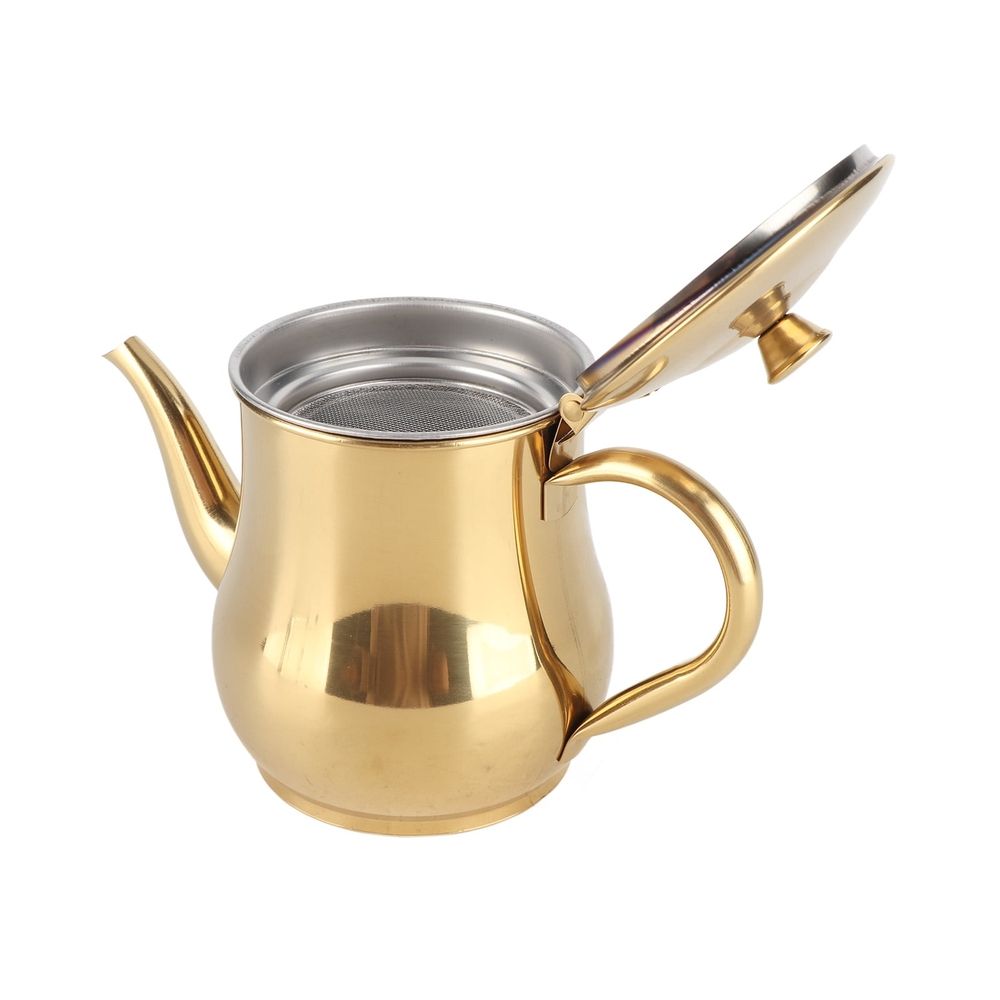 Tea Pot Tea Pot, 500ml Stainless Steel Tea Pot for Restaurants Gold