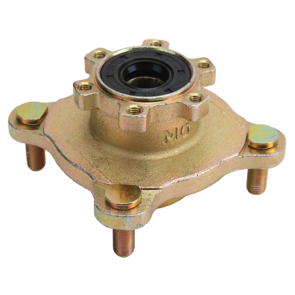 Front Disc Brake Wheel Hub Front Disc Wheel Rim Hub, Steel Alloy 4 Stud Brake Wheel Rim Hub for Go Kart