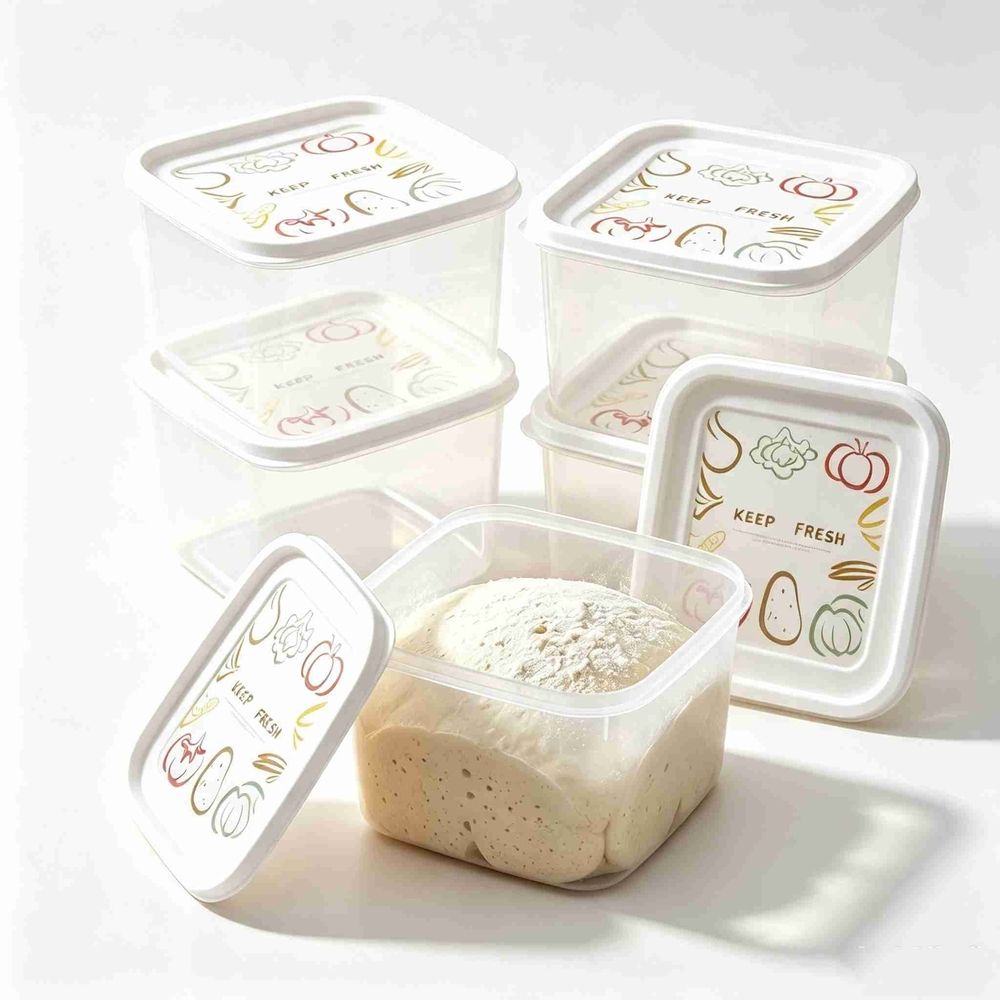 6 Pcs Small Pizza Dough Proofing Box with Sealing Lids, Pizza Dough Containers with Covers