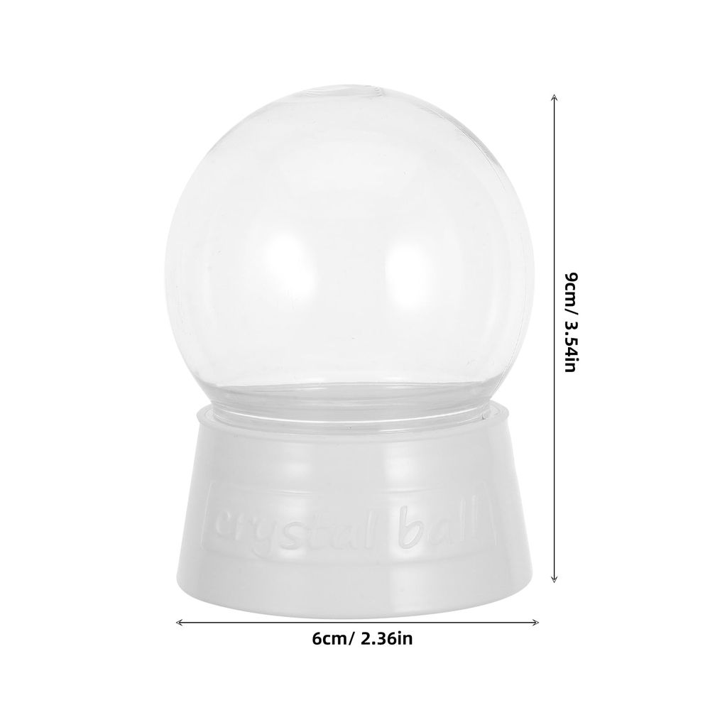 6-Pack Snow Globe Jars with Lids, Fillable Clear Plastic Round Ornaments for Crafts and Home Decoration