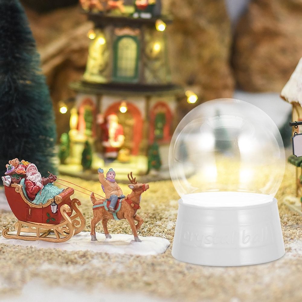 6-Pack Snow Globe Jars with Lids, Fillable Clear Plastic Round Ornaments for Crafts and Home Decoration