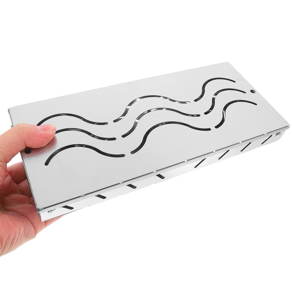 2Pcs Stainless Steel Bbq Smoke Boxes with Lid for Adding Flavor to Meat Fish Vegetable