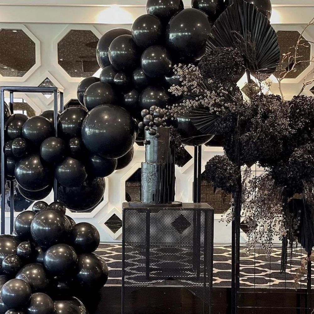 140 Pcs Black Balloons Different Sizes, Black Balloons Arch Kit Garland for Wedding Baby Shower Birthday Party Decorations