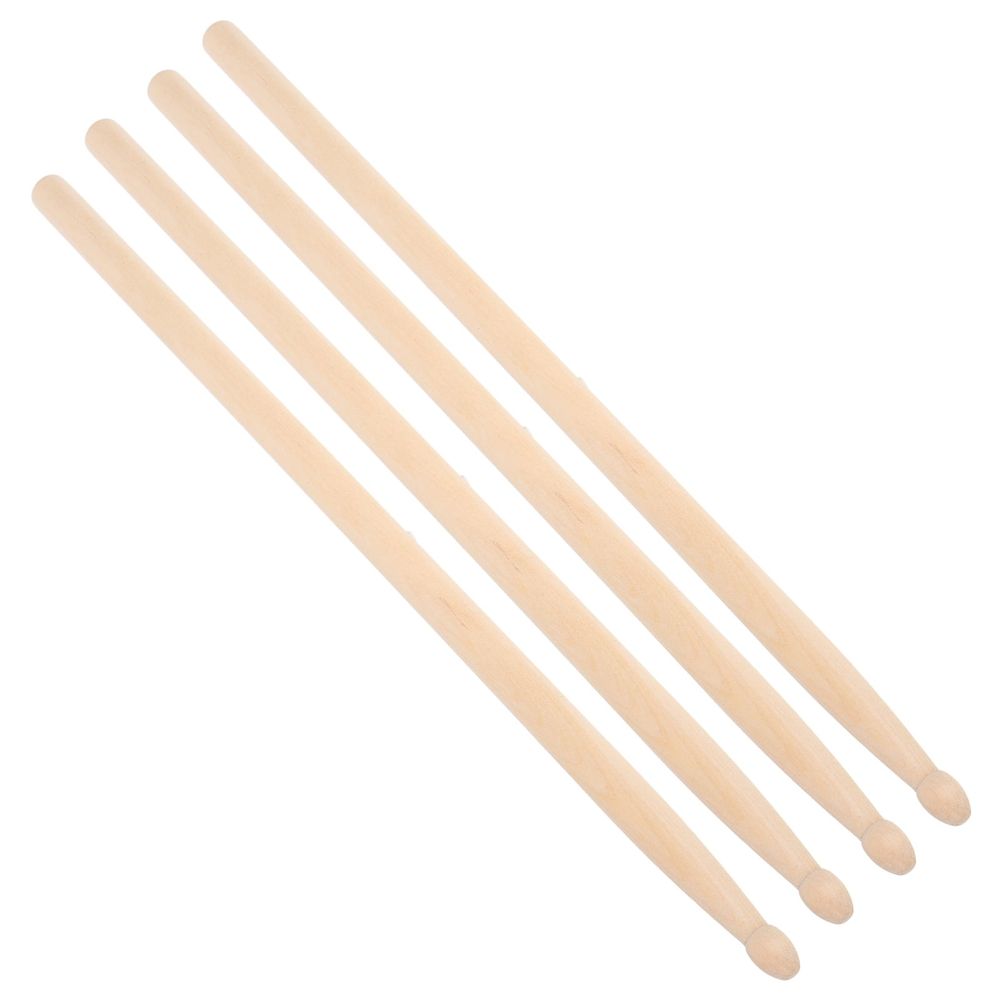 2Pairs Classic Beige Wooden Drumsticks Smooth Surface for All Skill Levels