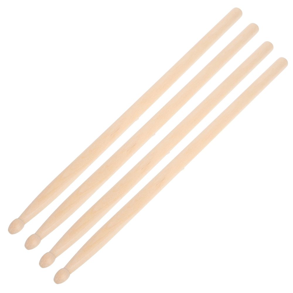 2Pairs Classic Beige Wooden Drumsticks Smooth Surface for All Skill Levels
