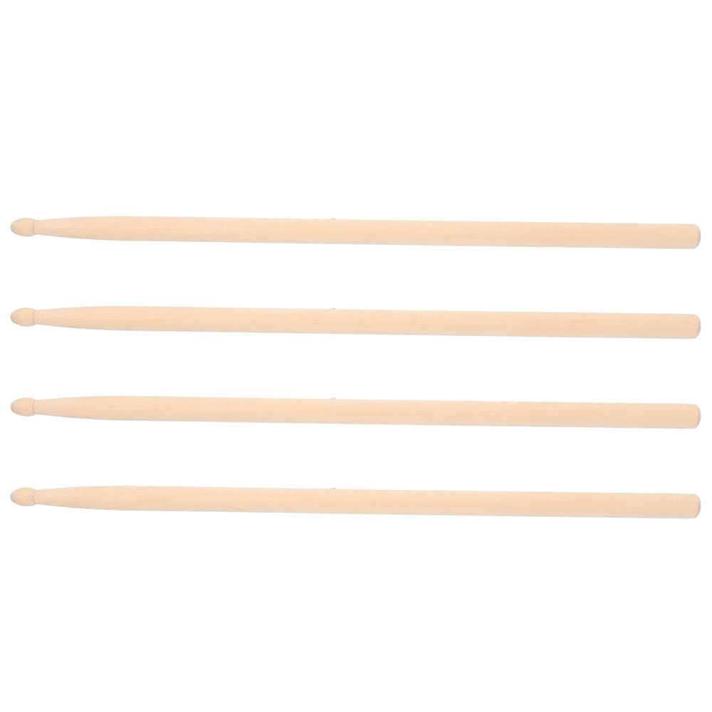 2Pairs Classic Beige Wooden Drumsticks Smooth Surface for All Skill Levels