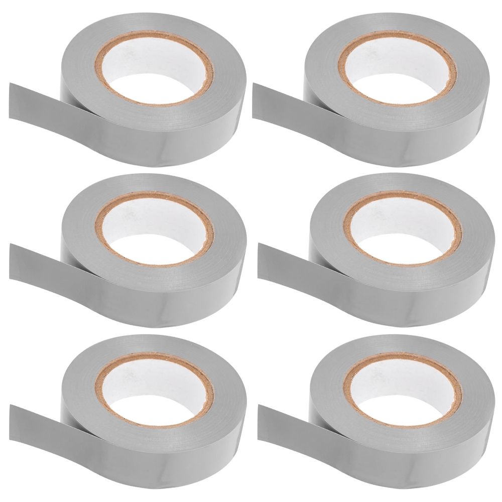 6 Rolls Colored Electrical Tape Assortment PVC Grey for Indoor and Outdoor Applications