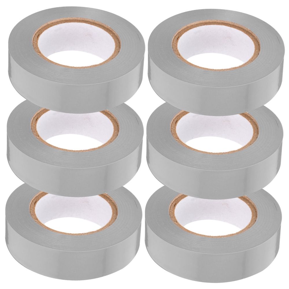 6 Rolls Colored Electrical Tape Assortment PVC Grey for Indoor and Outdoor Applications