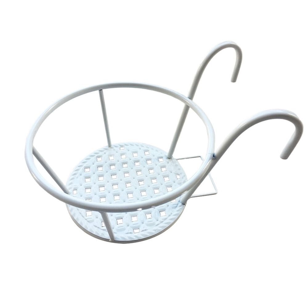 1Pc White Metal Flowerpot Bracket Durable Plant Stand for Balcony Kitchen Garden