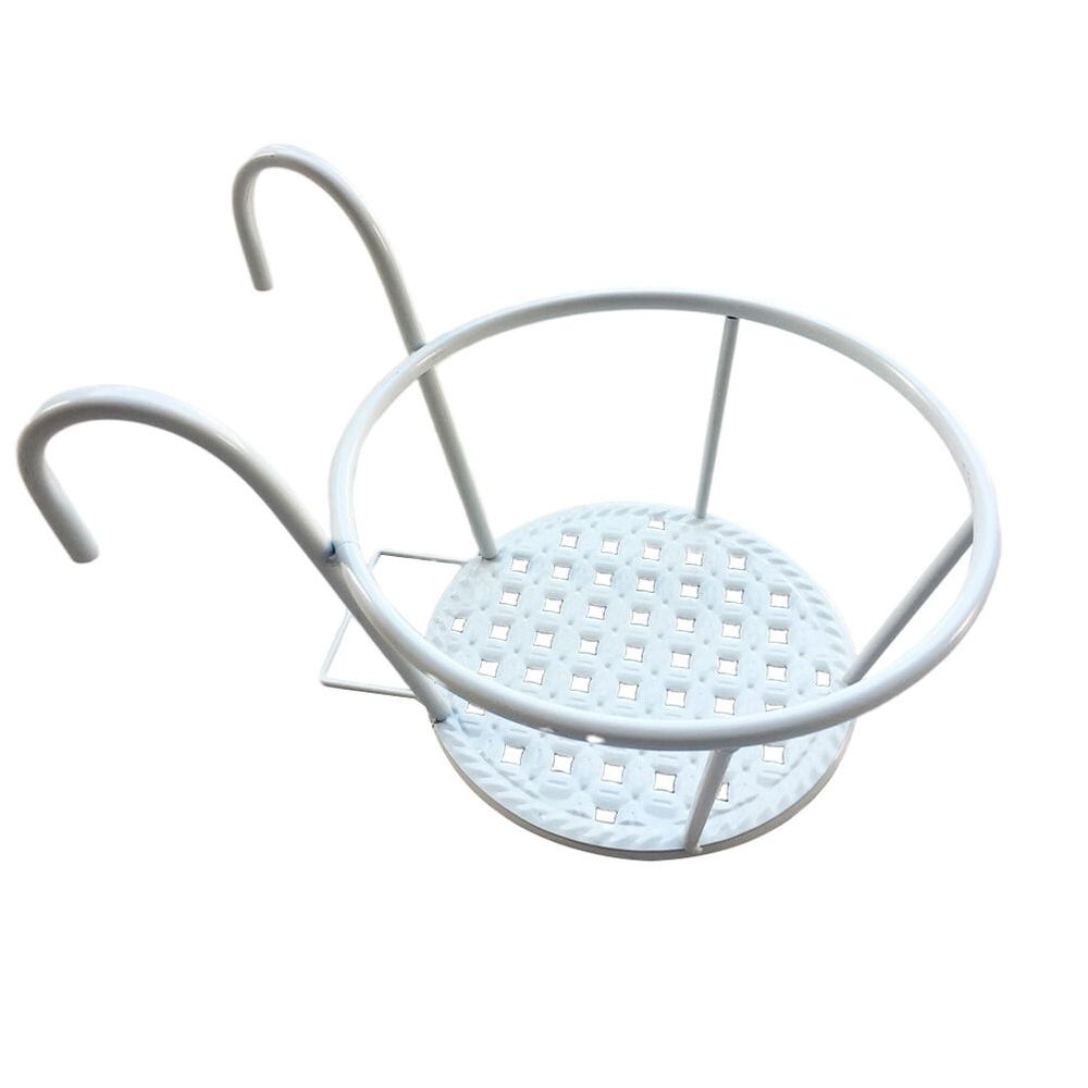 1Pc White Metal Flowerpot Bracket Durable Plant Stand for Balcony Kitchen Garden