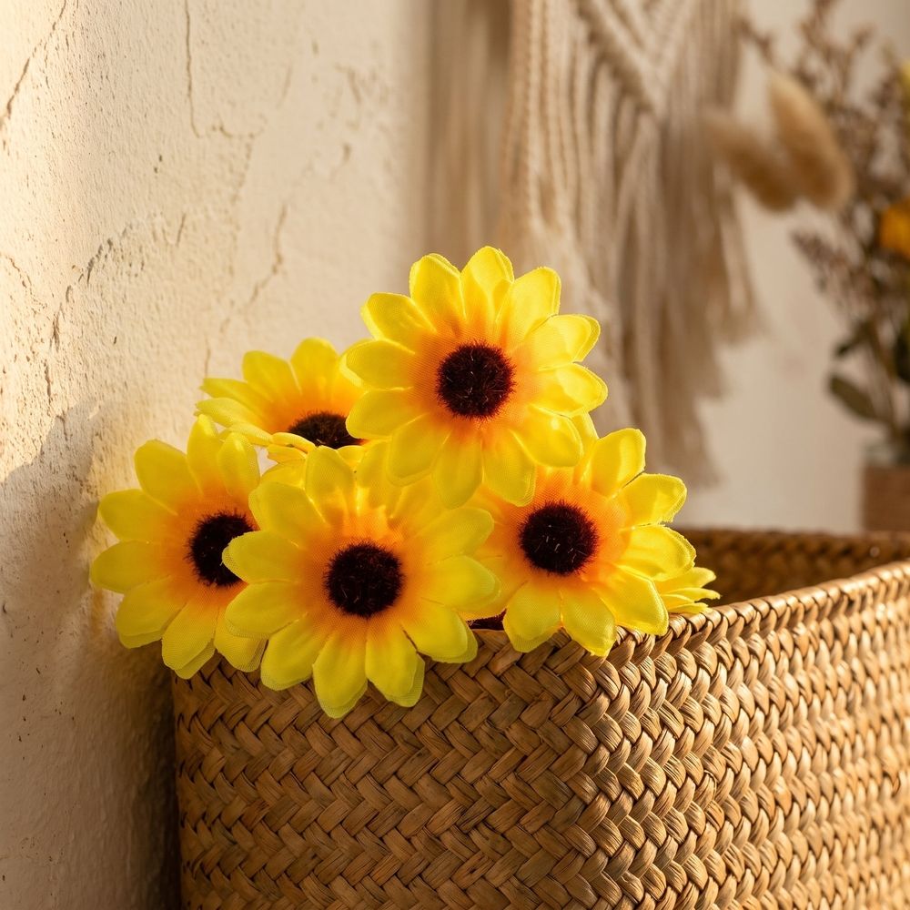 100 Pieces Realistic Yellow Sunflower Artificial Flowers for Home Decor, Party Decorations, Craft Projects, and Floral Arrangements