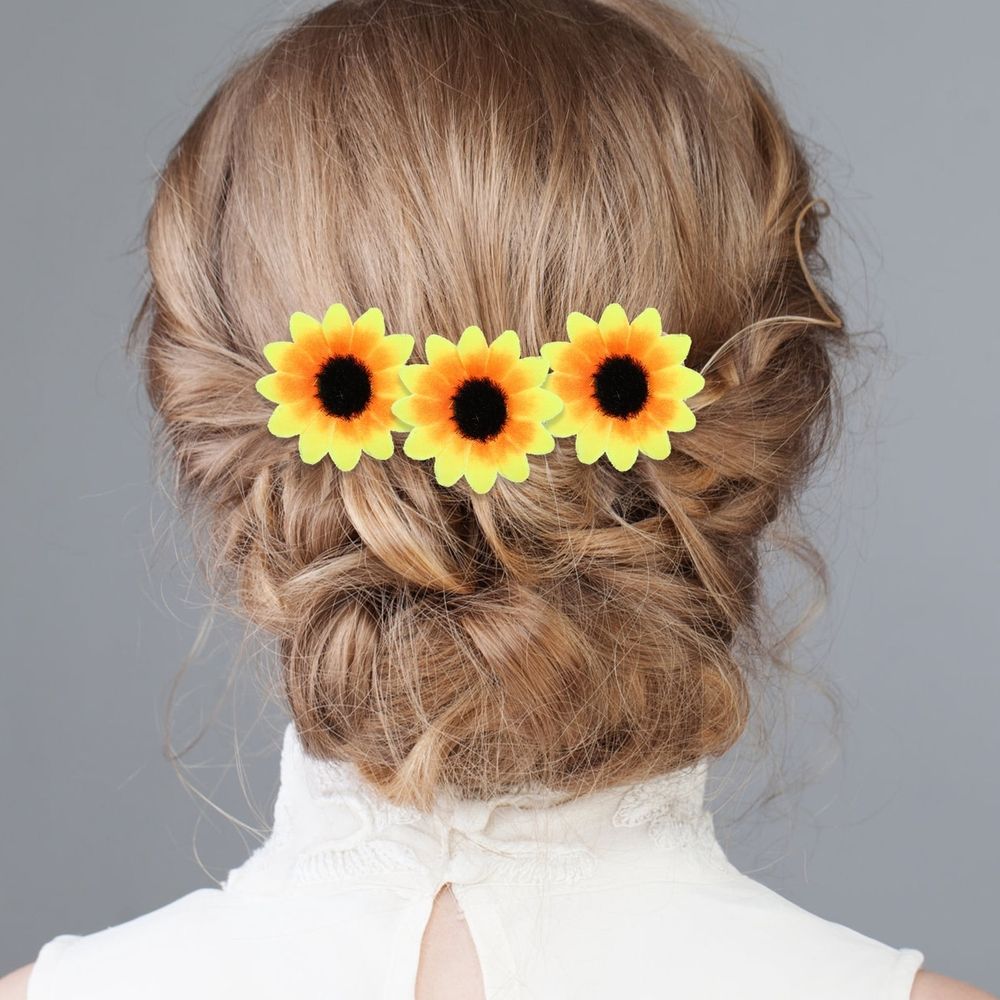 100 Pieces Realistic Yellow Sunflower Artificial Flowers for Home Decor, Party Decorations, Craft Projects, and Floral Arrangements
