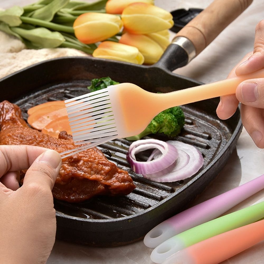 8-Piece Silicone Oil Brush Set for Kitchen Baking, Barbecue, Grill - Cooking Gadget Tools