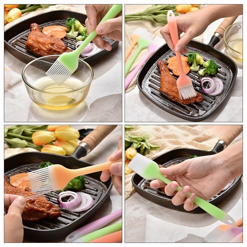 8-Piece Silicone Oil Brush Set for Kitchen Baking, Barbecue, Grill - Cooking Gadget Tools