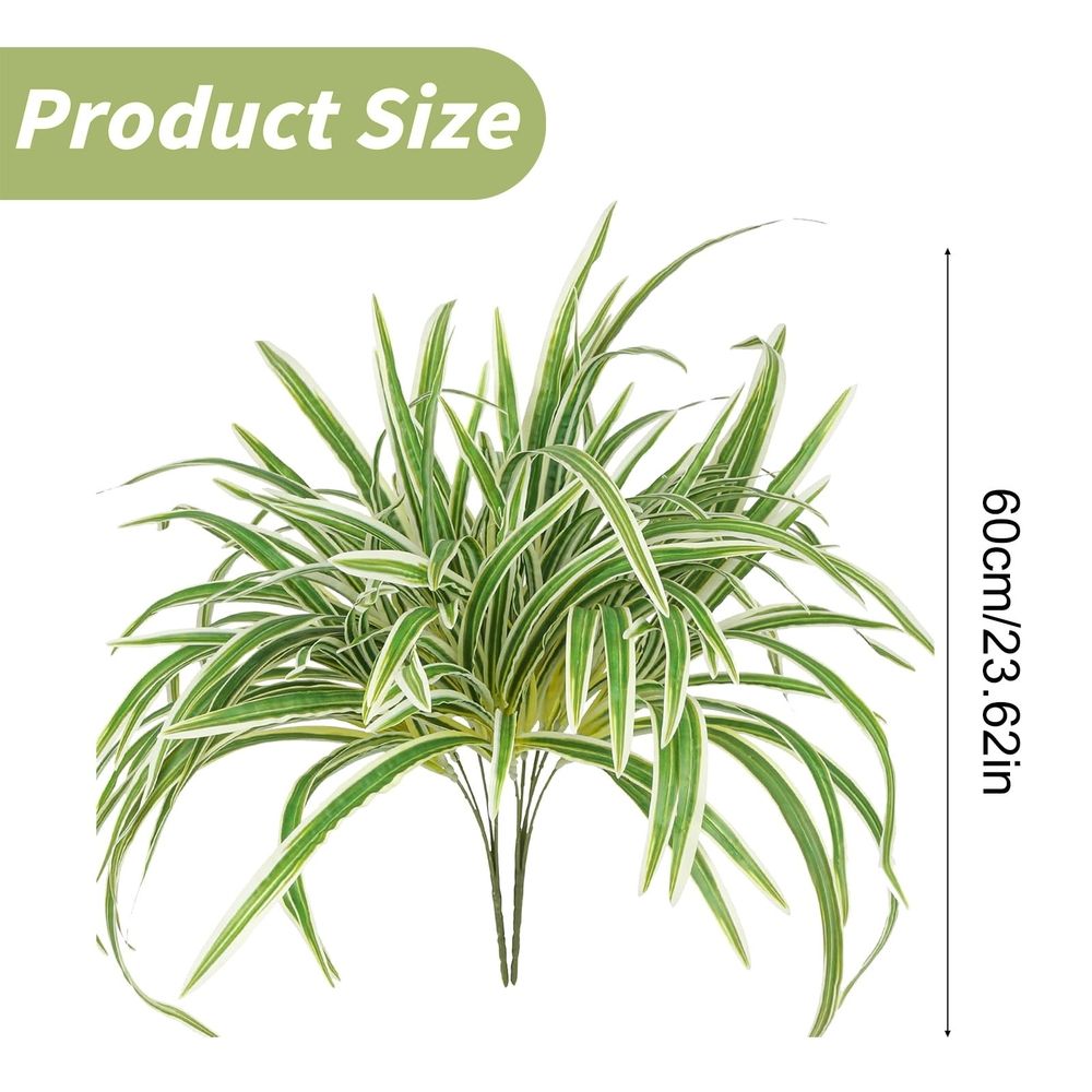 1 5-Pronged Golden-Edged Spider Plant Clearance! Artificial Plant Large Greenery Plants Outside Faux Plants Bushes for Indoor Table Outdoor Planter Decor