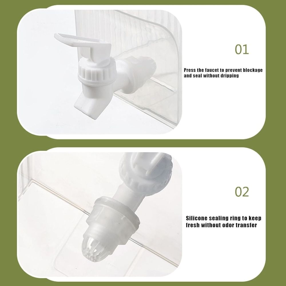 1 Gallon Drink Dispenser with Spigot for Fridge,Leakproof Plastic Water Container Fridge Beverage Dispenser Ice Juice Dispenser with Spigot for Home Party Restaurant Bar Buffet