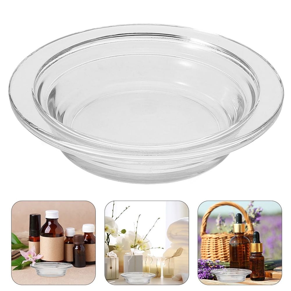 Clear Glass Dish for Wax Melt Warmers Aromatherapy Melting Tray Reusable Fragrance Heater Plate for Essential Oils and Wax Tarts