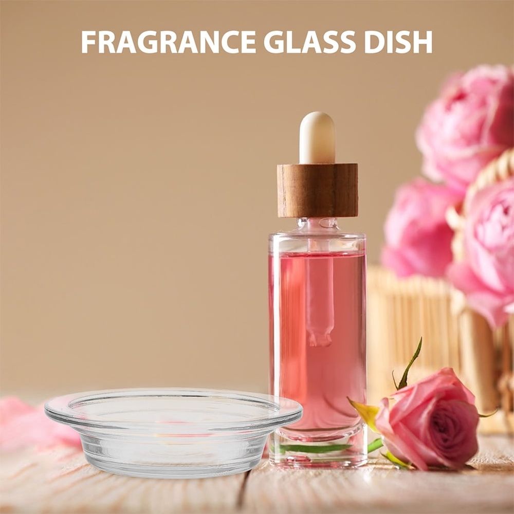 Clear Glass Dish for Wax Melt Warmers Aromatherapy Melting Tray Reusable Fragrance Heater Plate for Essential Oils and Wax Tarts