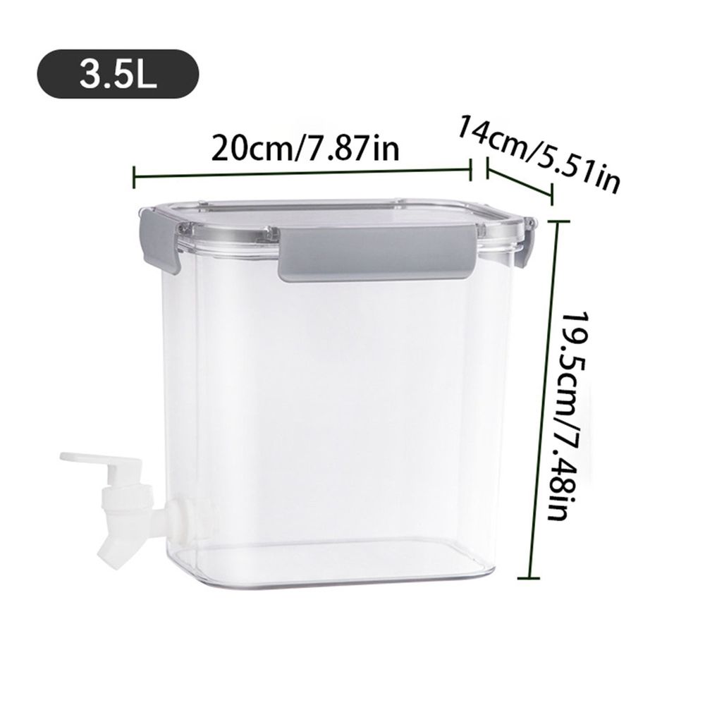 Beverage Dispenser With Lid And Faucet Food Grade Plastic Refrigerator Dispenser For Lemonade Cold Juice Injection Cooler Iced Tea