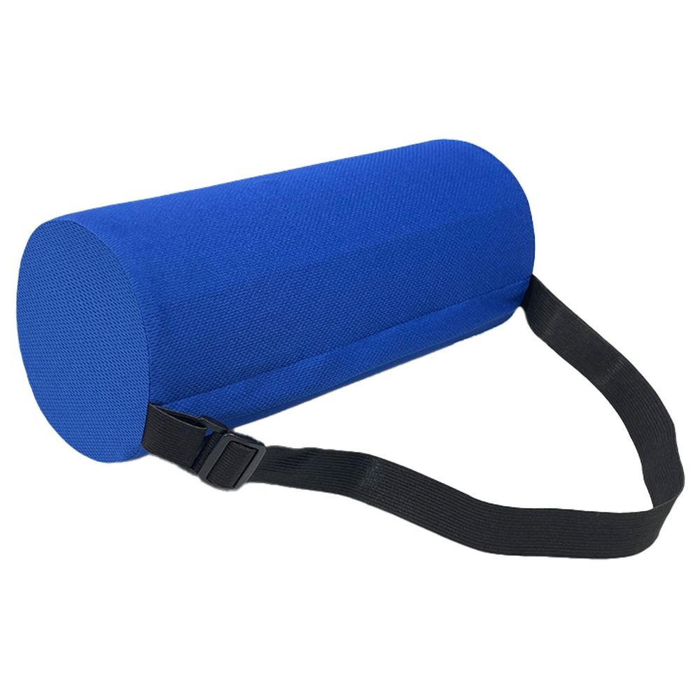 Chair Lumbar Support Pillow Memory Foam Car Seat Back Support Roll for Sciatica Pain Relief Office(blue,28*12cm)