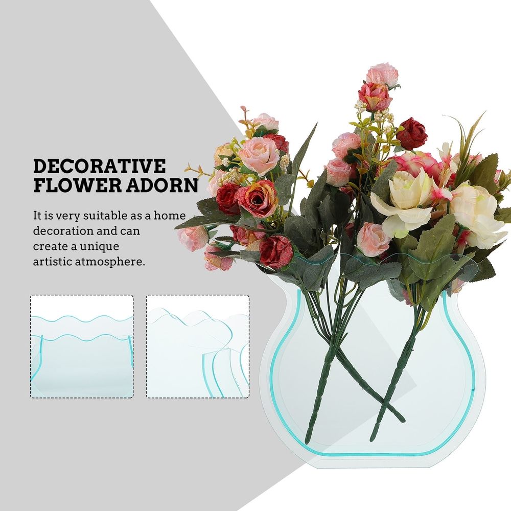 Acrylic Vase Green Transparent for Dried Flowers Elegant Home Decor 1Pc