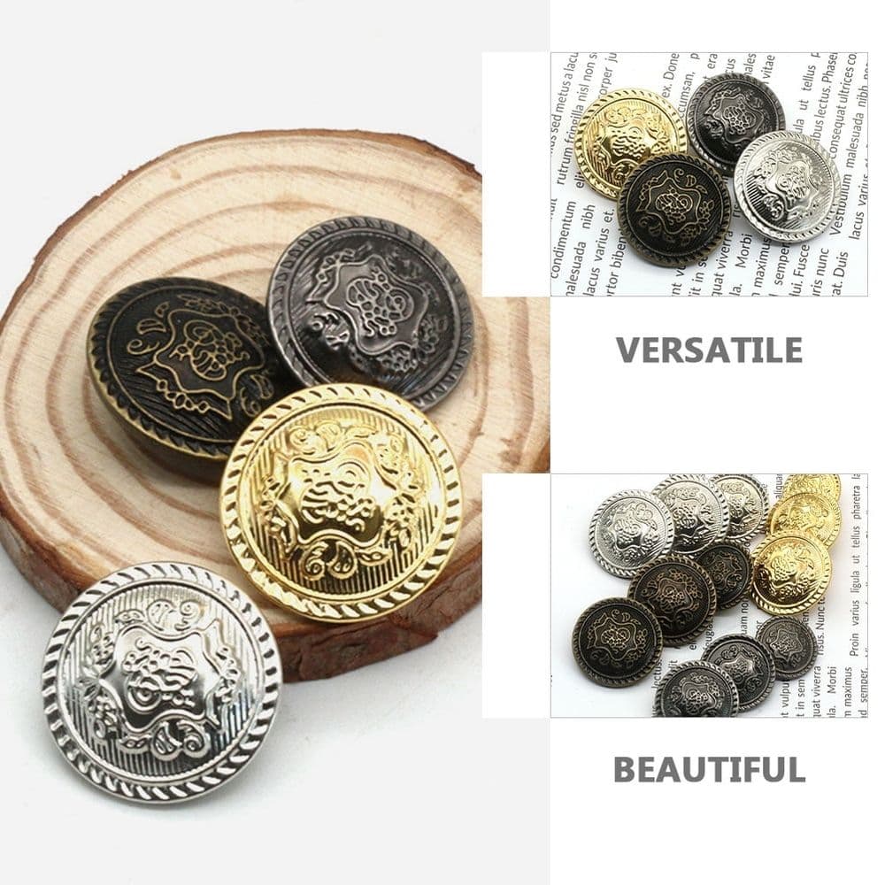 Copper Buttons Elegant Design Dark Grey 1.5cm 2cm 2.5cm 30Pcs