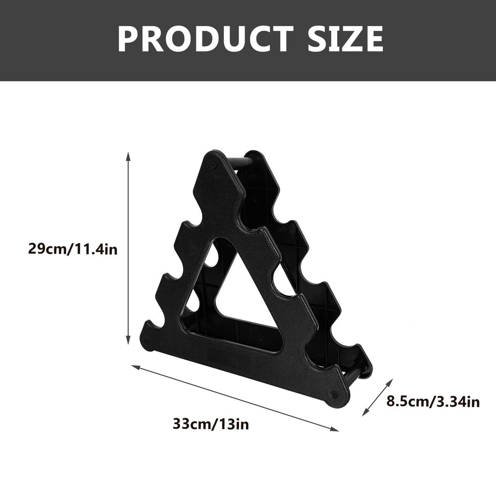 Black Plastic Dumbbell Rack for Storage Simple Design Wear Resistant 10.5x8.3x12.6 inches
