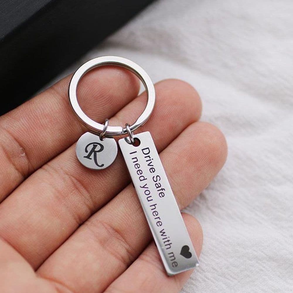 DIY Metal Keychains Stainless Steel Unfinished Tags 7cm 2Pcs