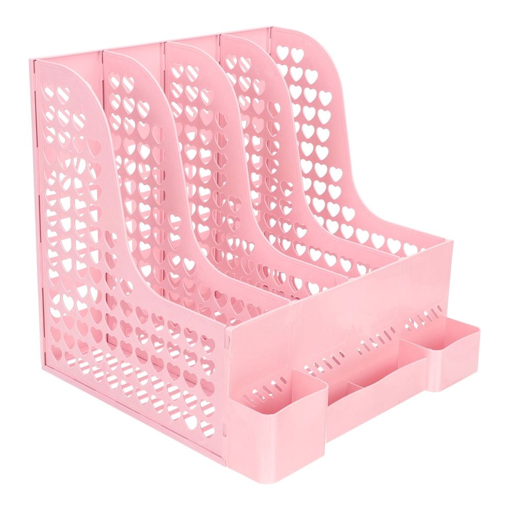 Plastic File Holder Organizer for Office and Student Use, Desktop Document Organizer and Magazine Storage Rack