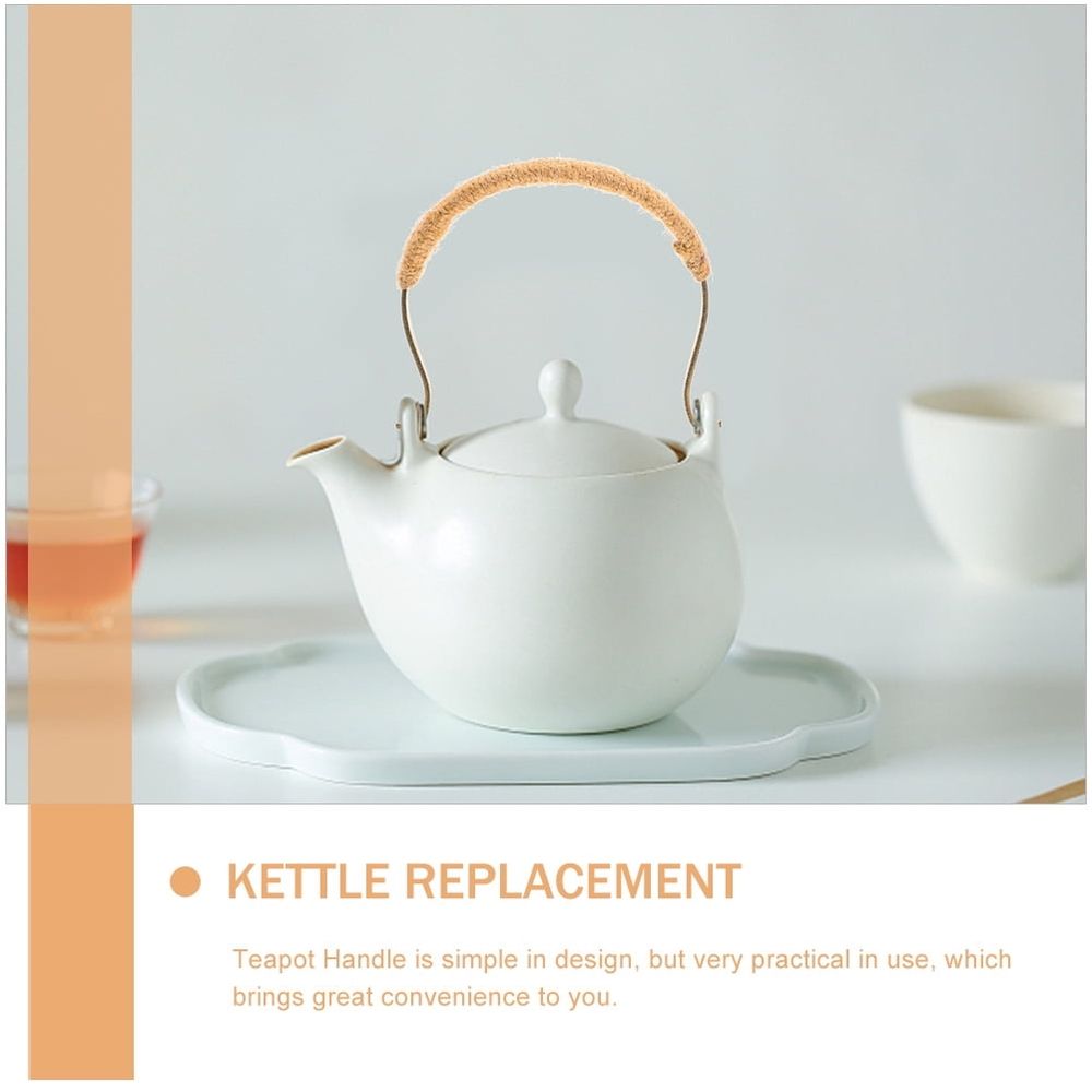 Retro Teapot Grip Light Brown Metal for Kettle Parts Replacement 2Pcs