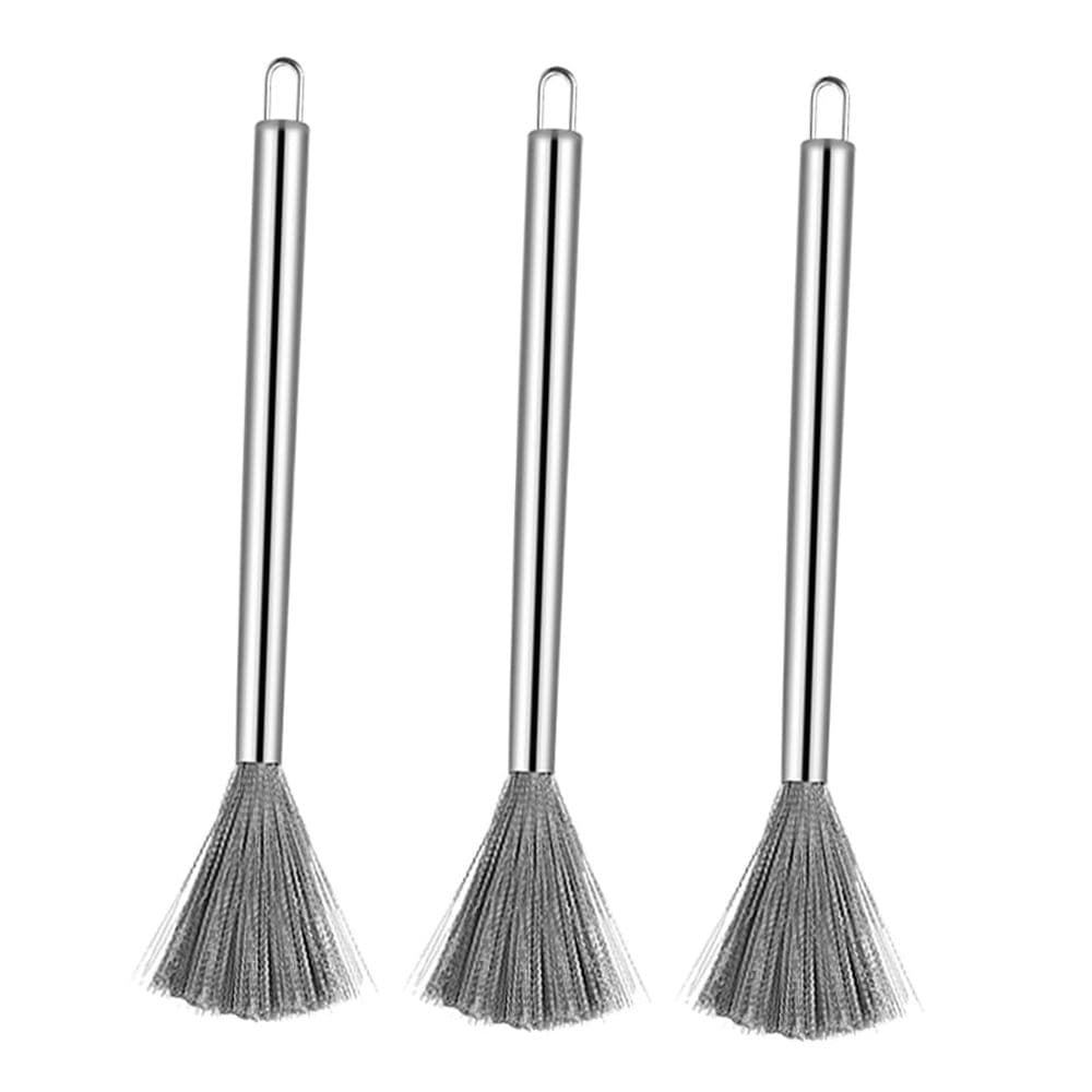 Stainless Steel Cleaning Brush Practical for Home Use 3Pcs Silver