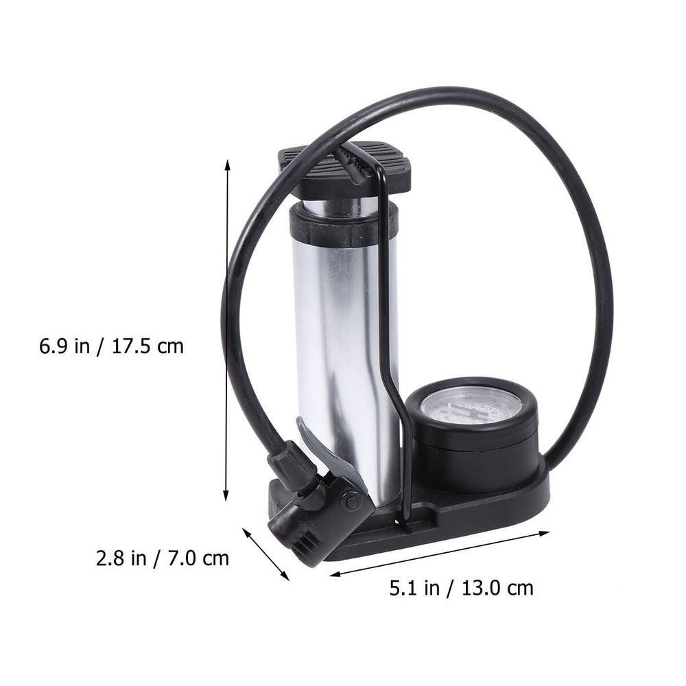 Plated Silver Aluminum Alloy Floor Pump for Bikes High Pressure Foot Inflator