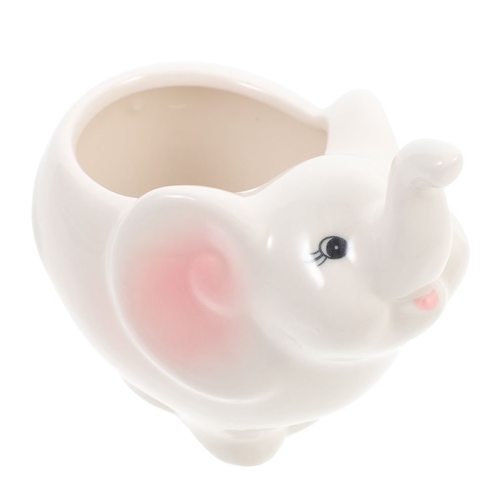 Ceramic Succulent Pot Adorable Elephant Design for Space Saving Decor