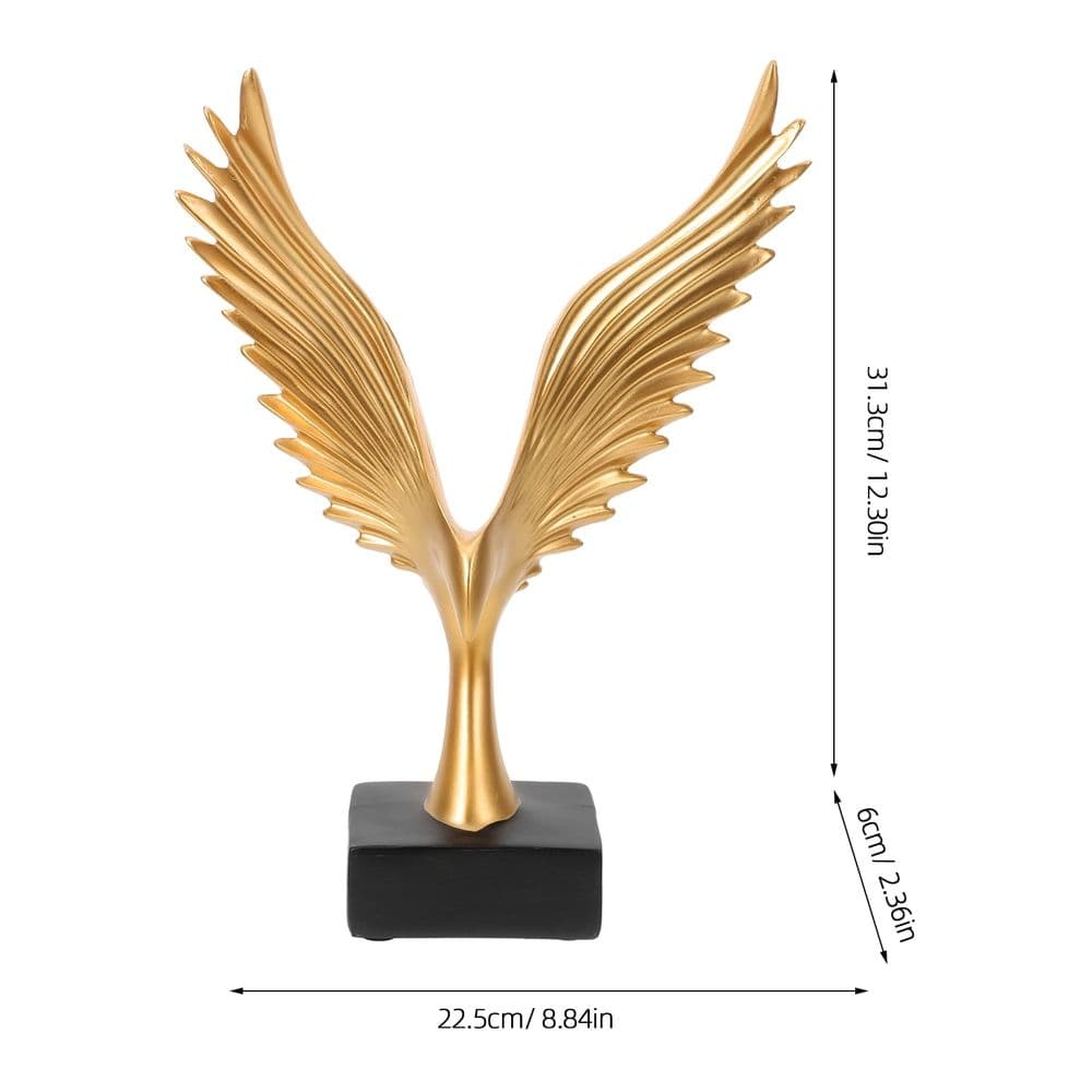 Resin Eagle Statue Artistic Home Decor 31.30X22.50X6.00cm Golden