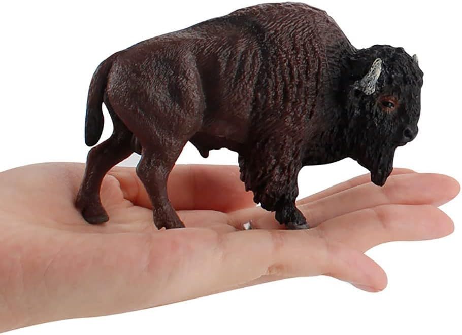 Bison Figurine Simulated Buffalo Figure Realistic Bull Model Plastic Wild Animals bull is very lovely made, with lifelike shape