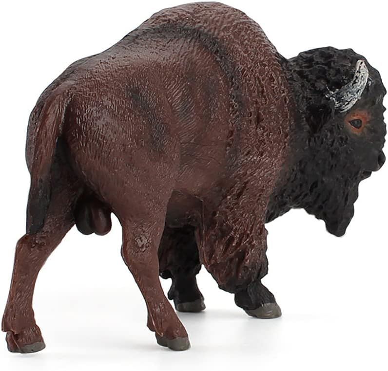 Bison Figurine Simulated Buffalo Figure Realistic Bull Model Plastic Wild Animals bull is very lovely made, with lifelike shape