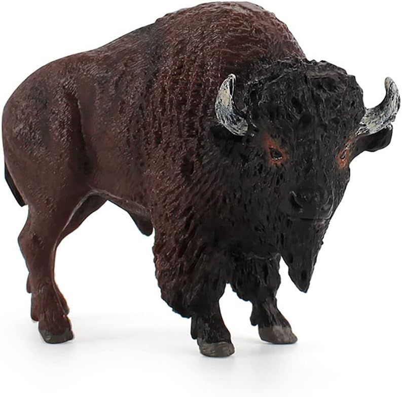 Bison Figurine Simulated Buffalo Figure Realistic Bull Model Plastic Wild Animals bull is very lovely made, with lifelike shape