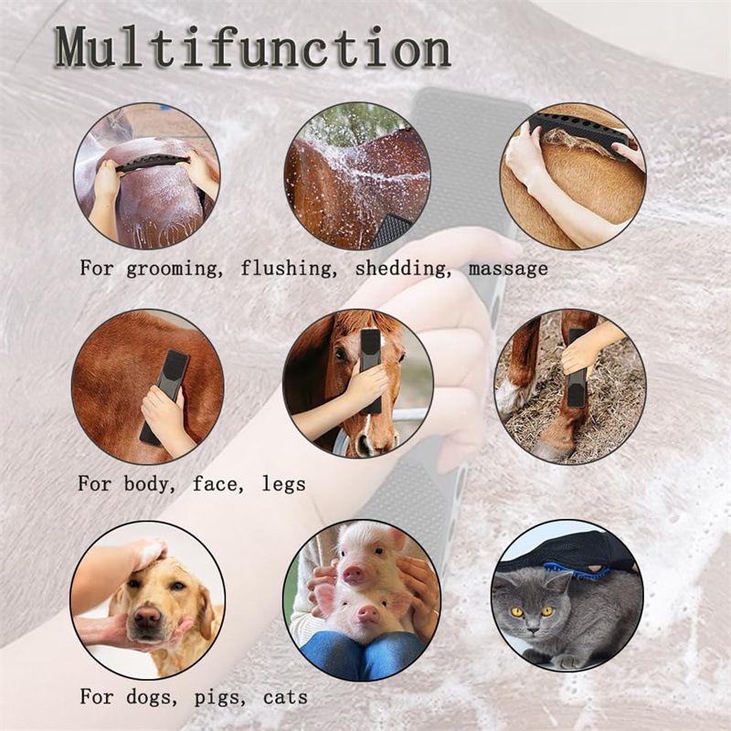 Horse Brush Hair Grooming Shedding Massage Tool Supplies Groomer Stuff Short Haired Removal Sweat Cleaning Pet Comb Scrubber