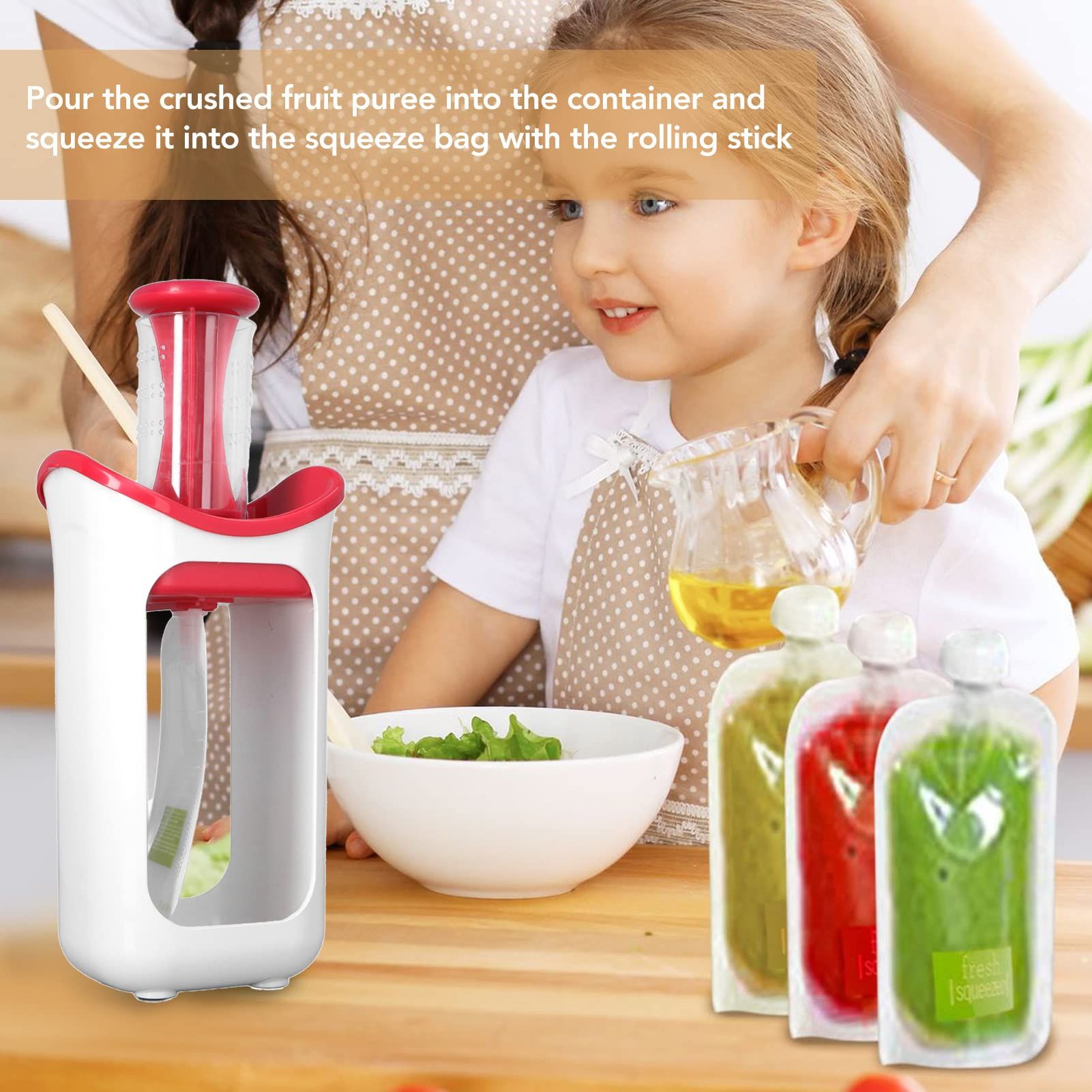 Reusable Baby Food Pouch Filler, Pouch Filling Station for semi Solid Food for Babies and Toddlers, Homemade Baby