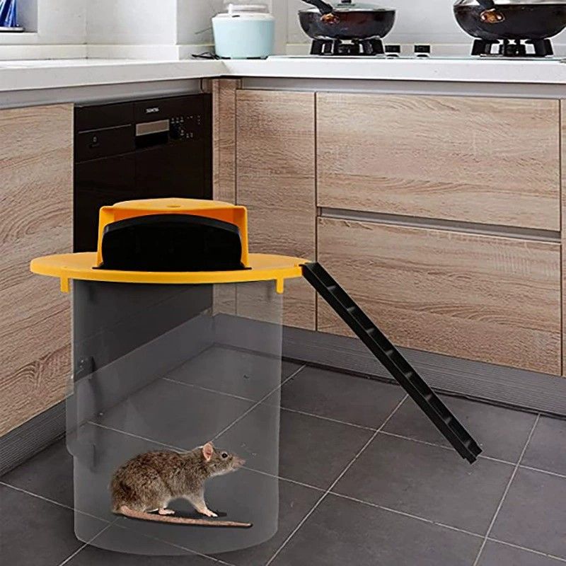 Slide Bucket Lid Mouse Trap |Humane or Lethal| |Trap Door Style| |Multi Catch |Auto Reset| |Indoor Outdoor| |No See Kill|